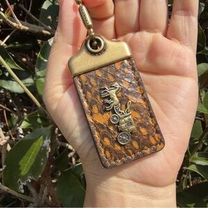 Coach 1941 Large Hangtag with Snakeskin Detail, 2 1/4” x 1 1/4”